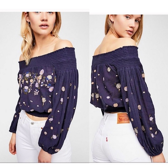 Free People Tops - Free People Saachi Embroidered Off the Shoulder top size XS!